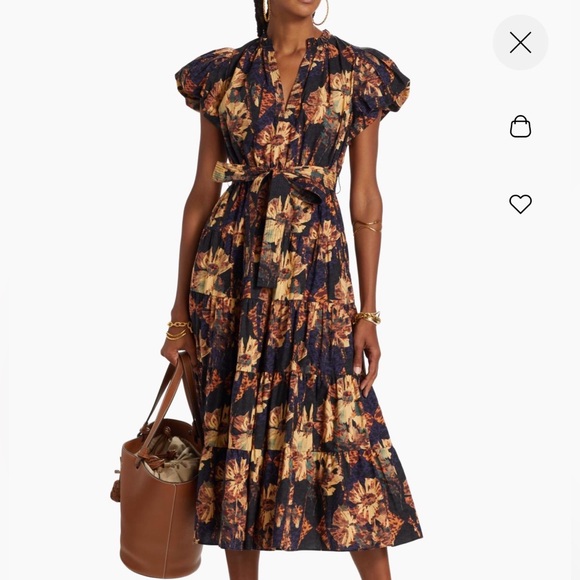 Ulla Johnson Dresses & Skirts - Ulla Johnson Women's Ottilie Floral Midi Dress Lupine Size 4